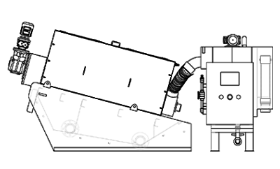 Stacked screw sludge dewatering machine